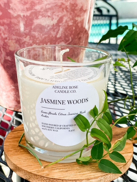 Hand Poured 100% Soy Candles - JASMINE WOODS