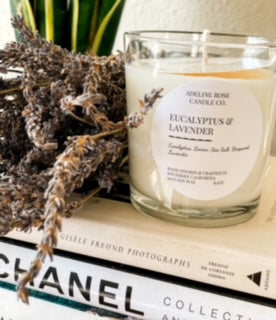 Hand Poured 100% Soy Candles - EUCALYPTUS & LAVENDER