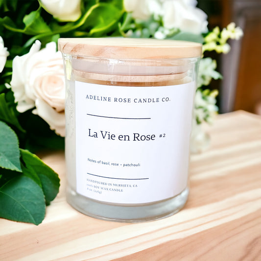 Hand Poured 100% Soy Candles -  La Vie en Rose