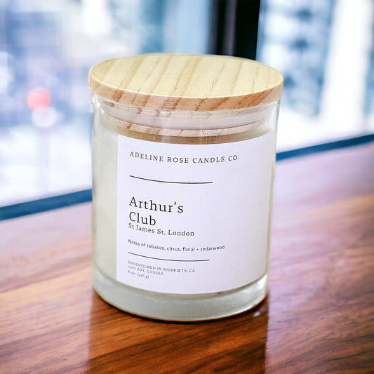 Hand Poured 100% Soy Candles - ARTHUR'S CLUB