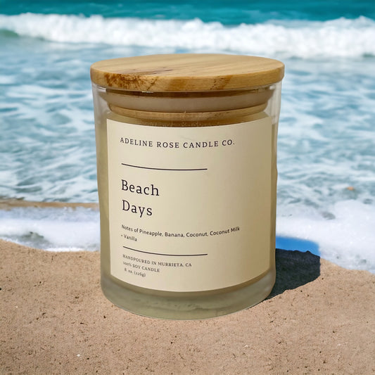 Hand Poured 100% Soy Candles - BEACH DAYS