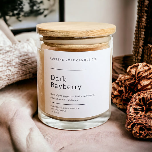 Hand Poured 100% Soy Candles - DARK BAYBERRY