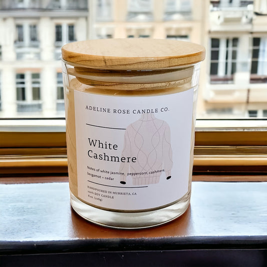 Hand Poured 100% Soy Candles - WHITE CASHMERE