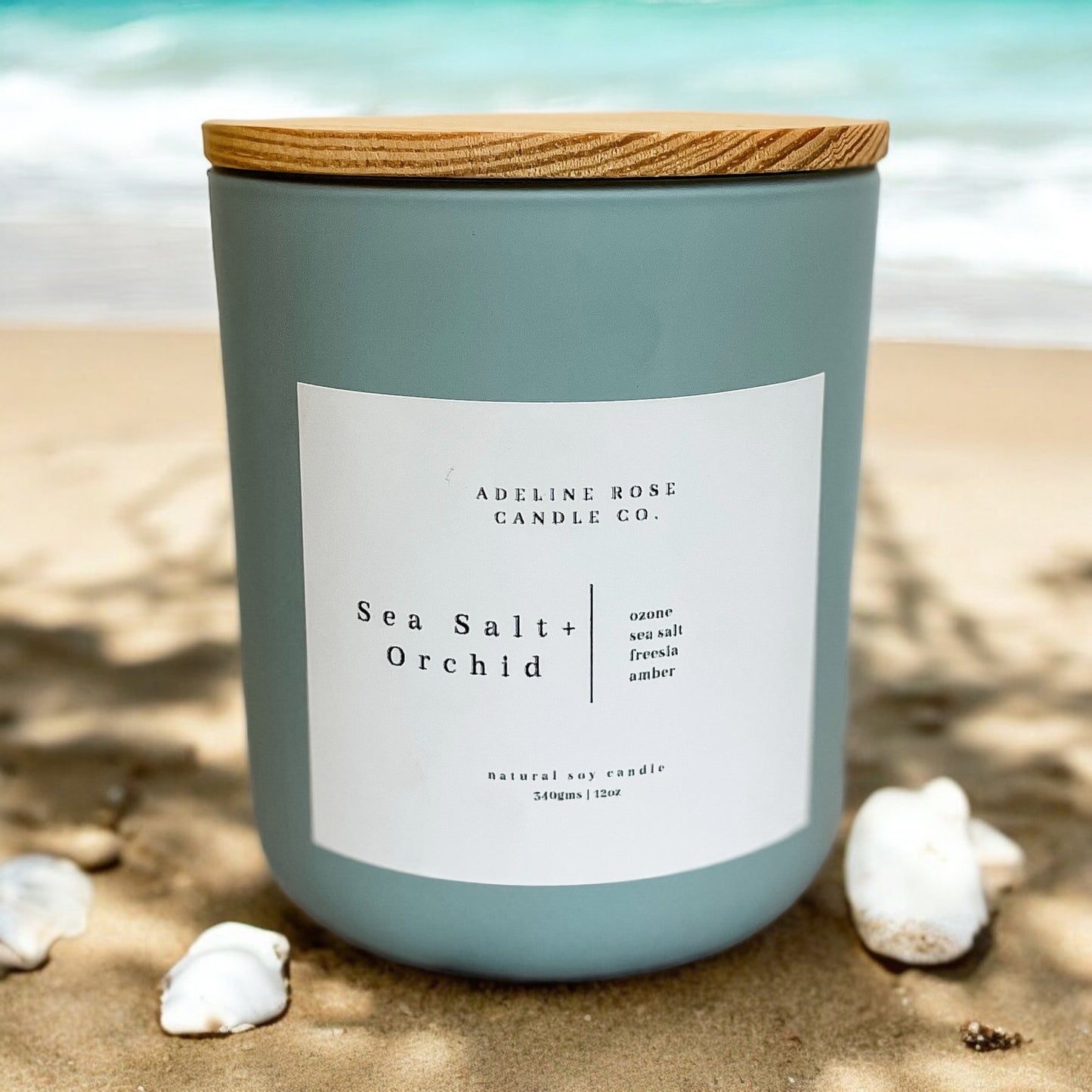 Hand Poured 100% Soy Candles - SEA SALT + ORCHID